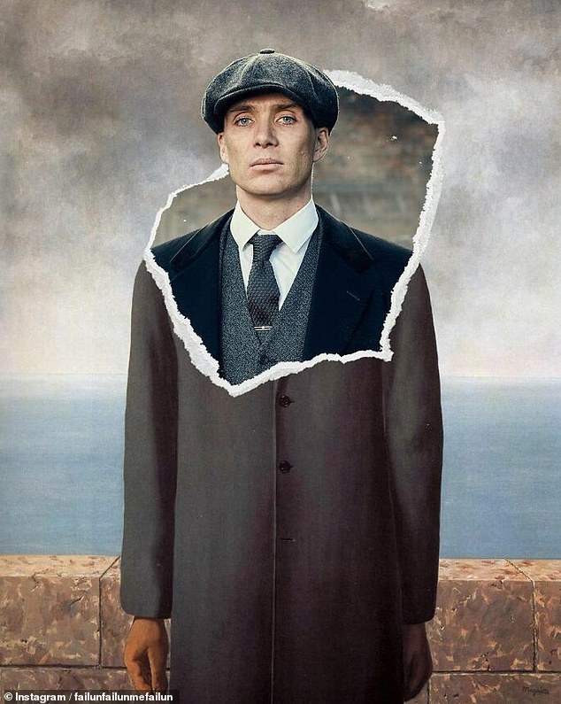 Me urdhër të Rene Magritte! Fytyra e Cillian Murphy si Tommy nga Peaky Blinders iu shtua pikturës Biri i Njeriut në 1964